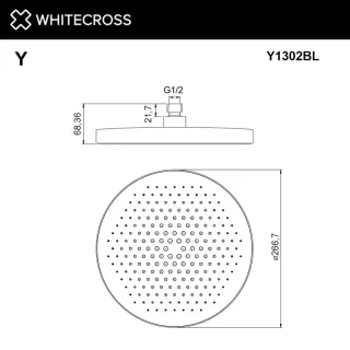 Верхний душ Whitecross Y1302BL черный матовый